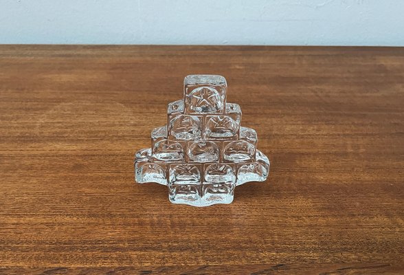 Vintage German Glass X-Mas Tree Candleholder from Wiesenthalhütte, 1970s-UAH-1763522