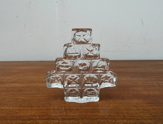 Vintage German Glass X-Mas Tree Candleholder from Wiesenthalhütte, 1970s-UAH-1763522