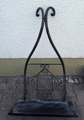 Vintage German Handmade Wrought Iron Garden Console Table, 1950s-HOI-727320