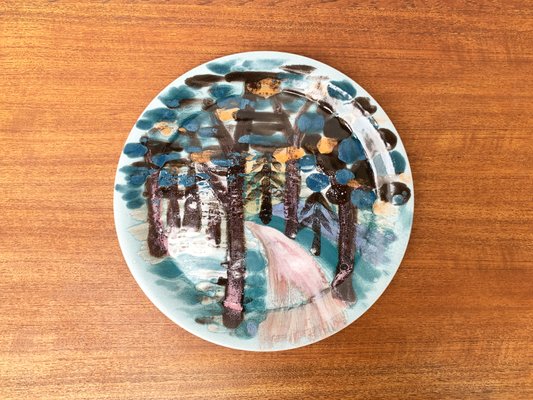 Vintage German Handpainted Wall Plate, 1970s-UAH-1347780