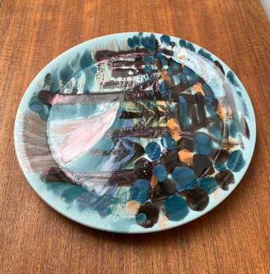 Vintage German Handpainted Wall Plate, 1970s-UAH-1347780