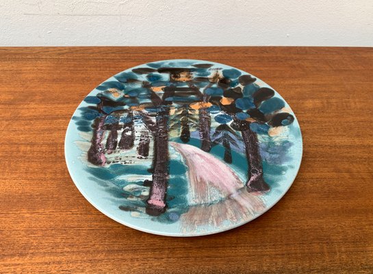 Vintage German Handpainted Wall Plate, 1970s-UAH-1347780