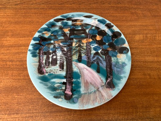 Vintage German Handpainted Wall Plate, 1970s-UAH-1347780