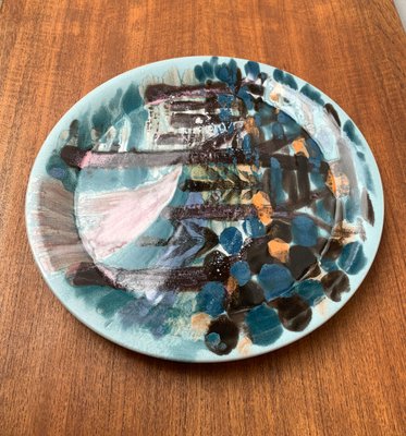 Vintage German Handpainted Wall Plate, 1970s-UAH-1347780