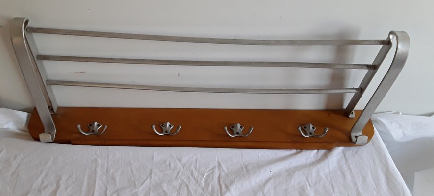 Vintage German Maple and Aluminum Rack, 1950s-HOI-636064