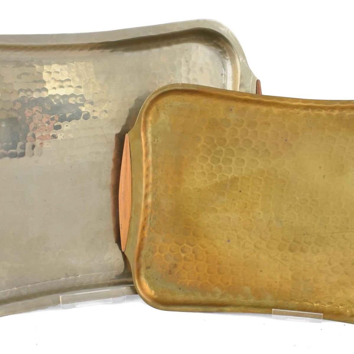 Vintage German Metal Trays by Eugen Zint, 1950s, Set of 2