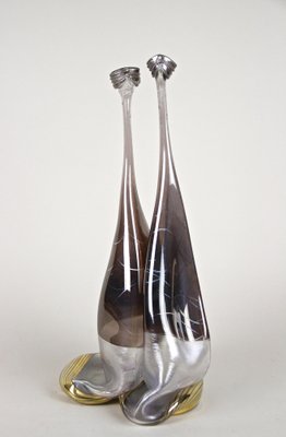 Vintage German Modern Double Glass Vase, 1980-TQA-1322009