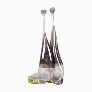 Vintage German Modern Double Glass Vase, 1980-TQA-1322009