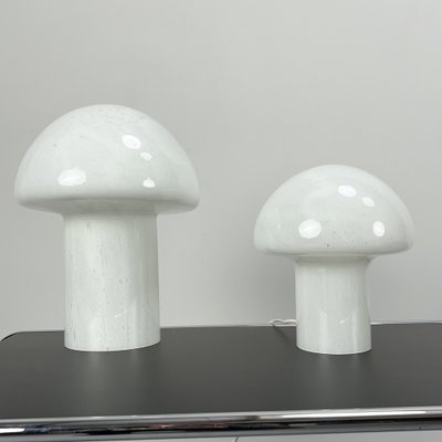 Vintage German Mushroom Lights in Marbled Glass, 1970s, Set of 2-VQG-1801178