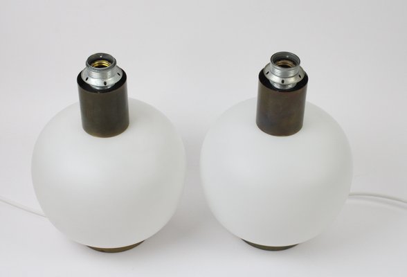 Vintage German Opal Glass Lamps, 1970s, Set of 2-FTN-1764483