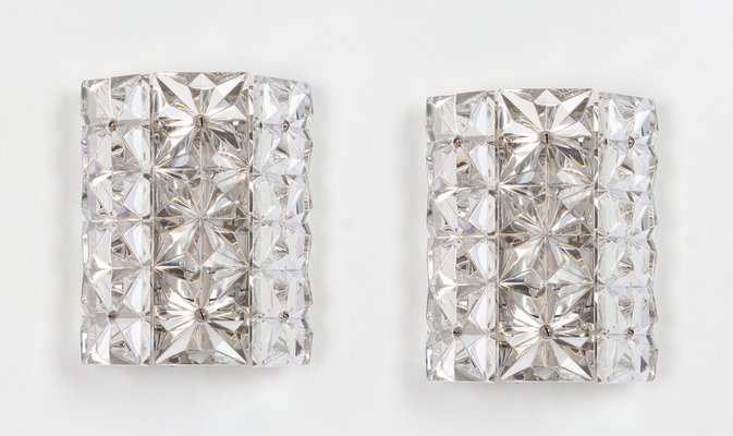 Vintage German Petite Crystal Sconces, 1970s, Set of 2-UGR-1819706