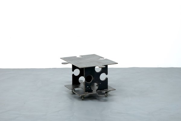 Vintage German Puzzle-Shaped Metal Coffee Table, 1980s-CIP-1075314