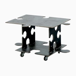 Vintage German Puzzle-Shaped Metal Coffee Table, 1980s-CIP-1075314