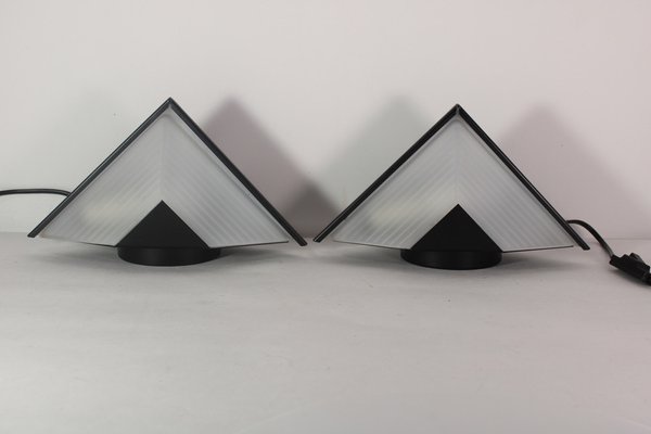 Vintage German Pyramid Lamp, 1980s, Set of 2-HFR-1812577