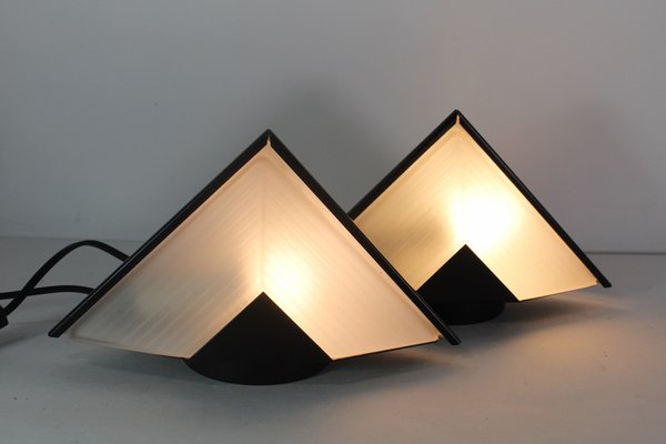 Vintage German Pyramid Lamp, 1980s, Set of 2-HFR-1812577