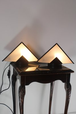 Vintage German Pyramid Lamp, 1980s, Set of 2-HFR-1812577