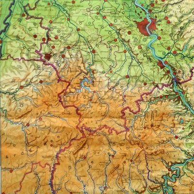 Vintage German Rhineland Map Rollable Wall Chart Poster Print-KJP-1149233