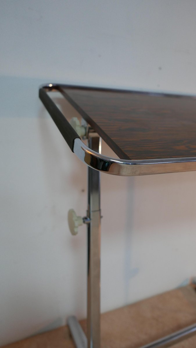 Vintage German Rosewood Chrome Trolley from Bremshey & Co., 1970s