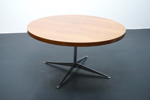 Vintage German Round Teak Coffee Table, 1960s-CIP-1109626