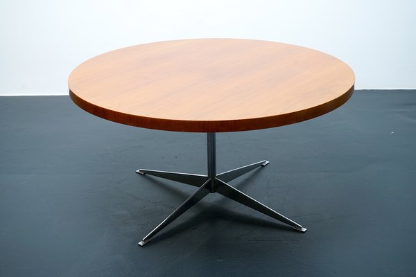 Vintage German Round Teak Coffee Table, 1960s-CIP-1109626