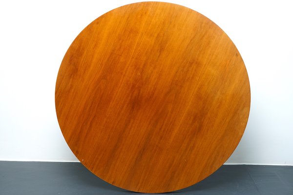 Vintage German Round Teak Coffee Table, 1960s-CIP-1109626