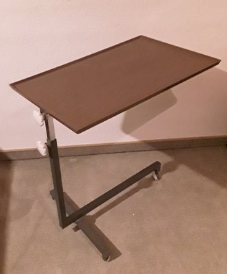 Vintage German Side Table with Gray Metal Frame on Wheels from Bremshey, 1960s-HOI-1705270