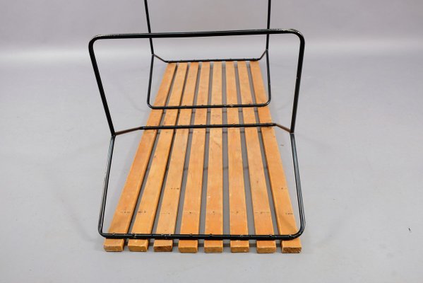 Vintage German Slatted Wooden Flower Bench, 1960s-CIP-826011