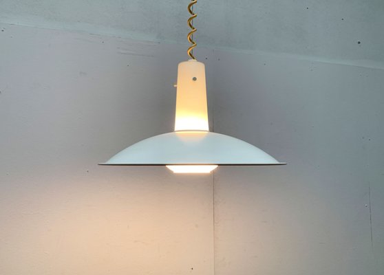 Vintage German Space Age Glass and Metal Pendant Lamp from Glashütte Limburg-UAH-1111134