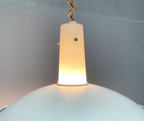 Vintage German Space Age Glass and Metal Pendant Lamp from Glashütte Limburg-UAH-1111134