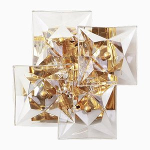 Vintage German Square Crystal and Gold-Plated Sconce from Kinkeldey, 1960-VDW-2016863