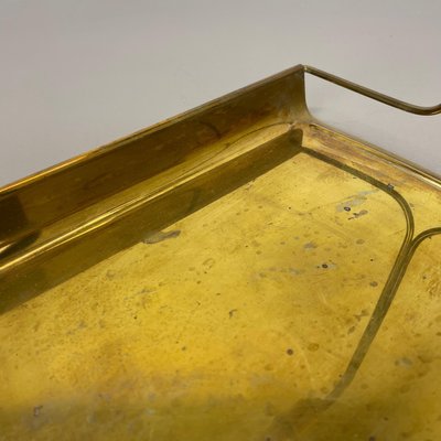 Vintage German Tiki Brass and Bamboo Tray by Grasoli, 1950s-QZ-1814023