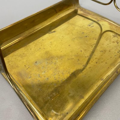 Vintage German Tiki Brass and Bamboo Tray by Grasoli, 1950s-QZ-1814023