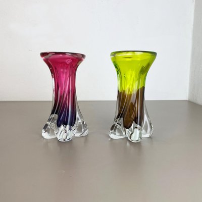 Vintage German Vase in Hand Blown Crystal Glass by Joska, 1970s, Set of 2-QZ-1251055