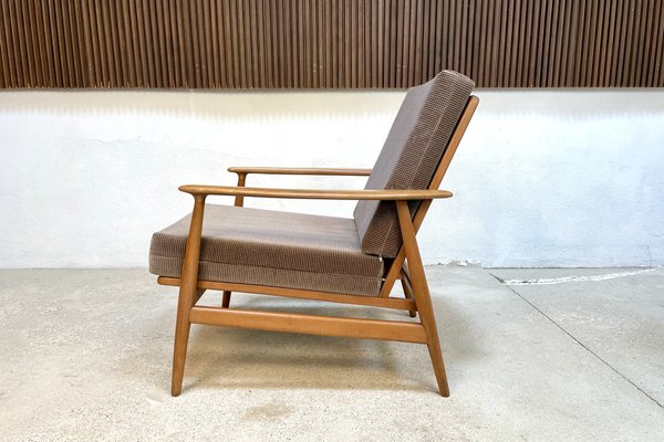 Vintage German Walnut Lounge Chairs, 1960s, Set of 2-JP-1341966