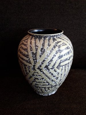 Vintage German White, Yellow, and Gray Ceramic Vase from Carstens Tönnieshof, 1960s-HOI-675459