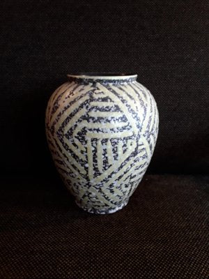 Vintage German White, Yellow, and Gray Ceramic Vase from Carstens Tönnieshof, 1960s-HOI-675459