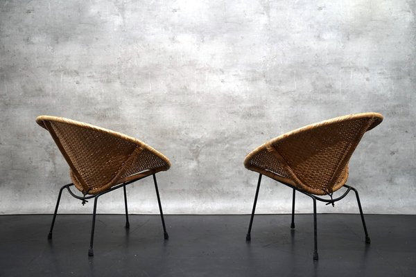 Vintage German Wicker Cocktail Chairs, 1960s, Set of 2-CIP-1739820