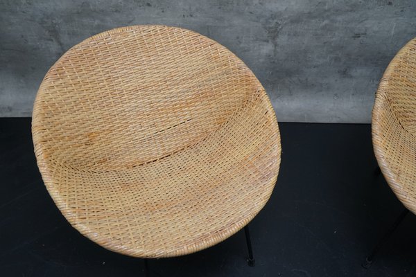 Vintage German Wicker Cocktail Chairs, 1960s, Set of 2-CIP-1739820