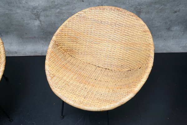 Vintage German Wicker Cocktail Chairs, 1960s, Set of 2-CIP-1739820