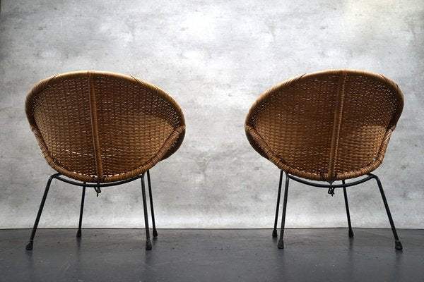 Vintage German Wicker Cocktail Chairs, 1960s, Set of 2-CIP-1739820