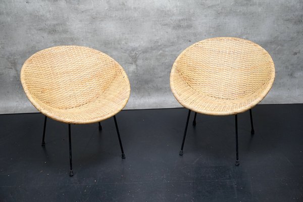 Vintage German Wicker Cocktail Chairs, 1960s, Set of 2-CIP-1739820