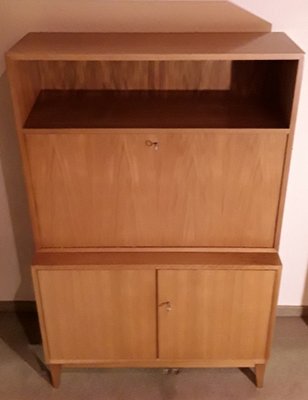 Vintage German Writing Cabinet in Walnut from Wk-Möbel, 1960s-HOI-1705275