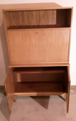 Vintage German Writing Cabinet in Walnut from Wk-Möbel, 1960s-HOI-1705275