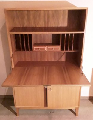 Vintage German Writing Cabinet in Walnut from Wk-Möbel, 1960s-HOI-1705275