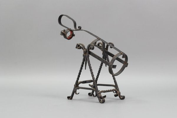 Vintage German Wrought Iron Bottle Cradle Pourer, 1970s-KEG-1176006