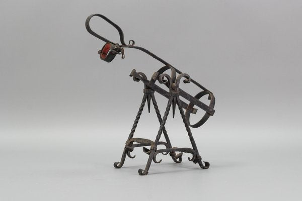 Vintage German Wrought Iron Bottle Cradle Pourer, 1970s-KEG-1176006