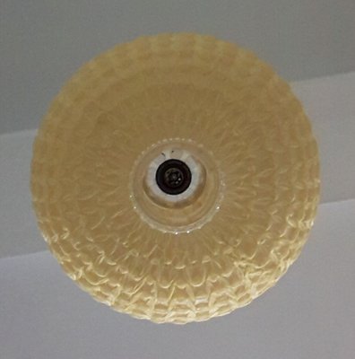 Vintage German Yellow Nylon Ceiling Lamp, 1970s-HOI-690285