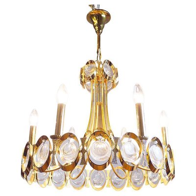 Vintage Gilt Brass and Crystal Glass Chandelier by Lobmeyr-DEK-1110743