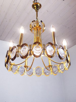 Vintage Gilt Brass and Crystal Glass Chandelier by Lobmeyr-DEK-1110743