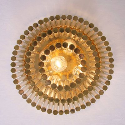 Vintage Glass and Brass Flush Mount Ceiling Lamp by Ernst Palme in the Style of Venini-VLZ-632112